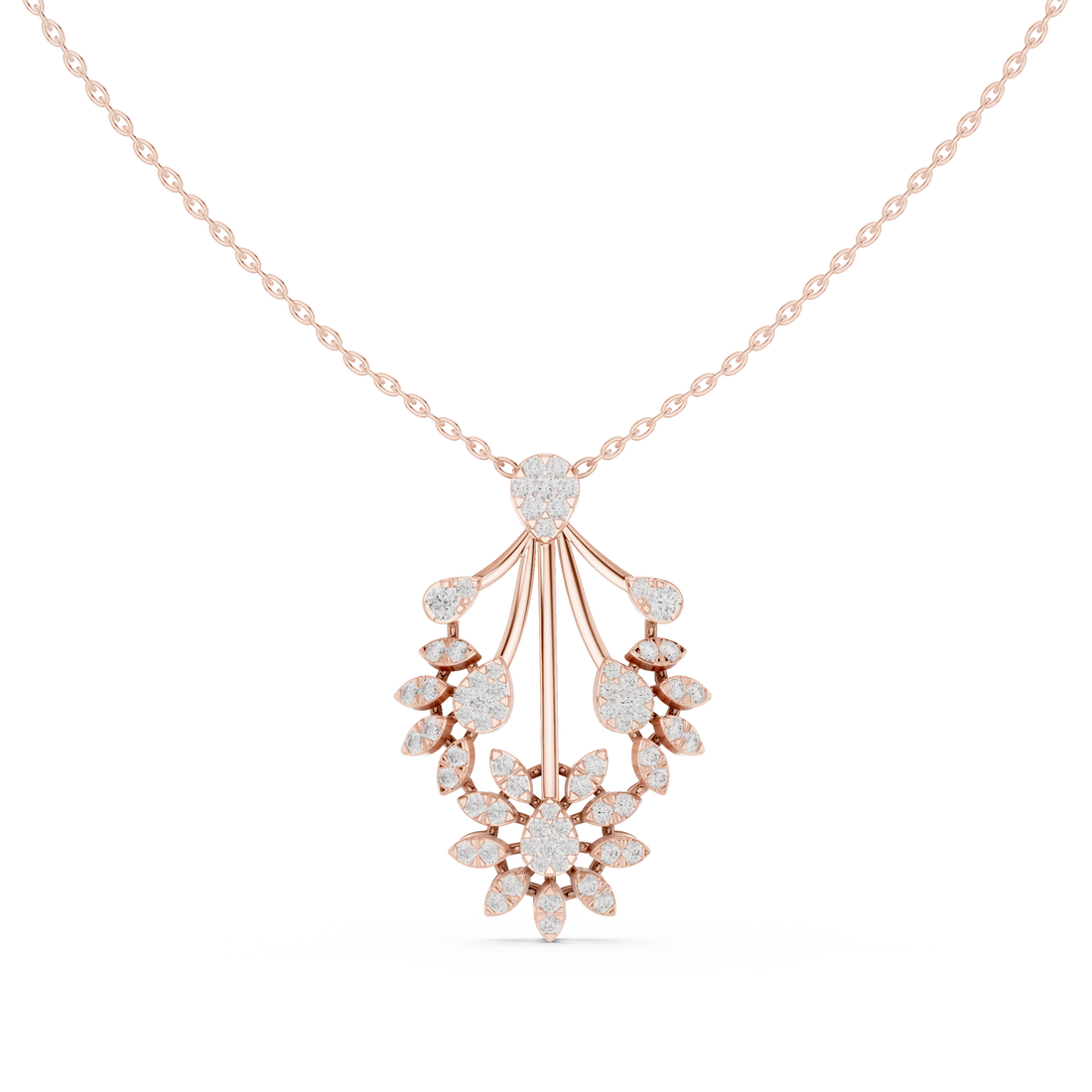 Floral Burst Diamond Pendant | 14K & 18K Gold | IGI Certified