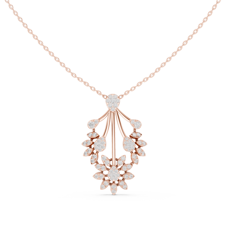 Floral Burst Diamond Pendant | 14K & 18K Gold | IGI Certified