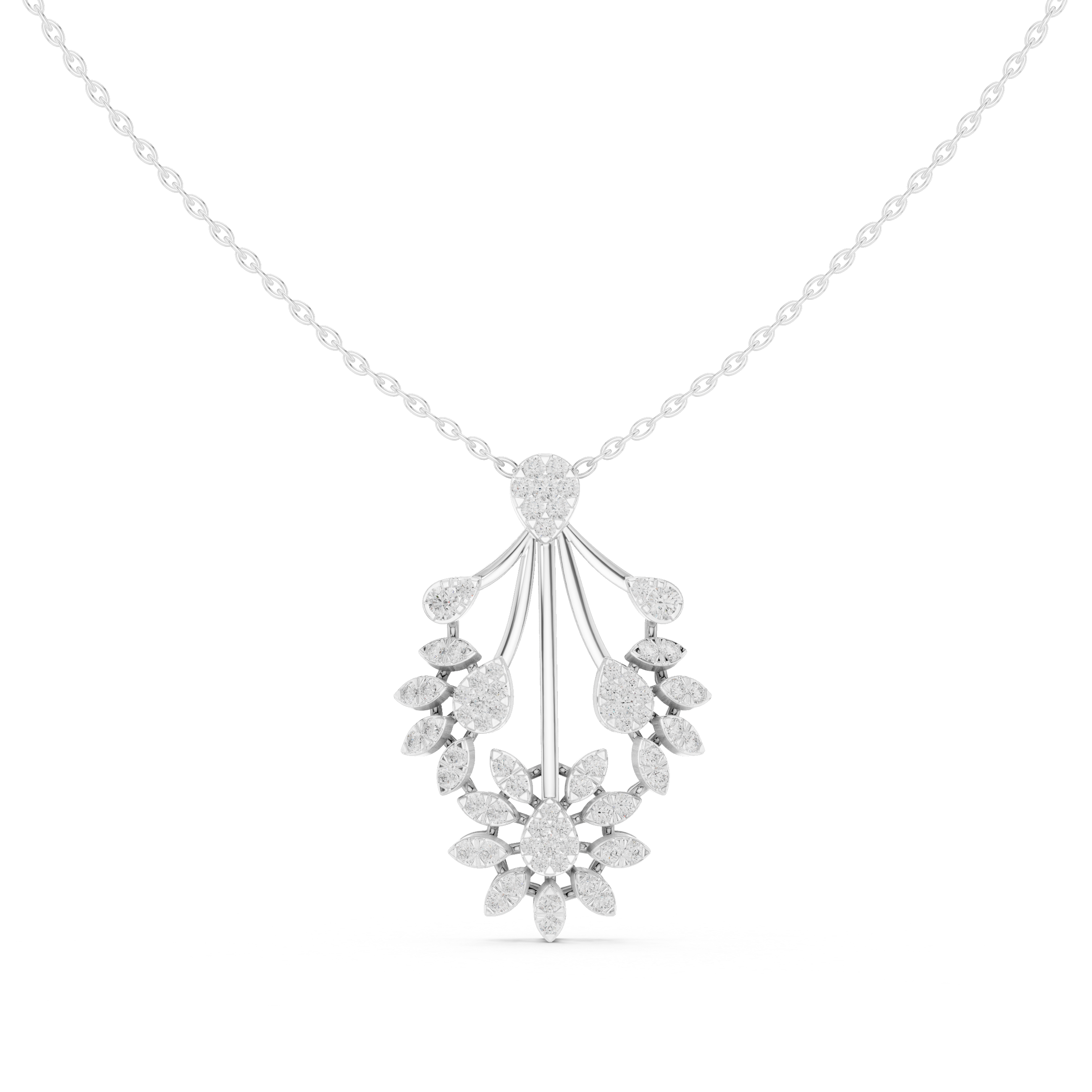 Floral Burst Diamond Pendant | 14K & 18K Gold | IGI Certified