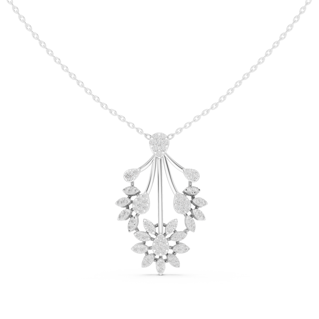 Floral Burst Diamond Pendant | 14K & 18K Gold | IGI Certified