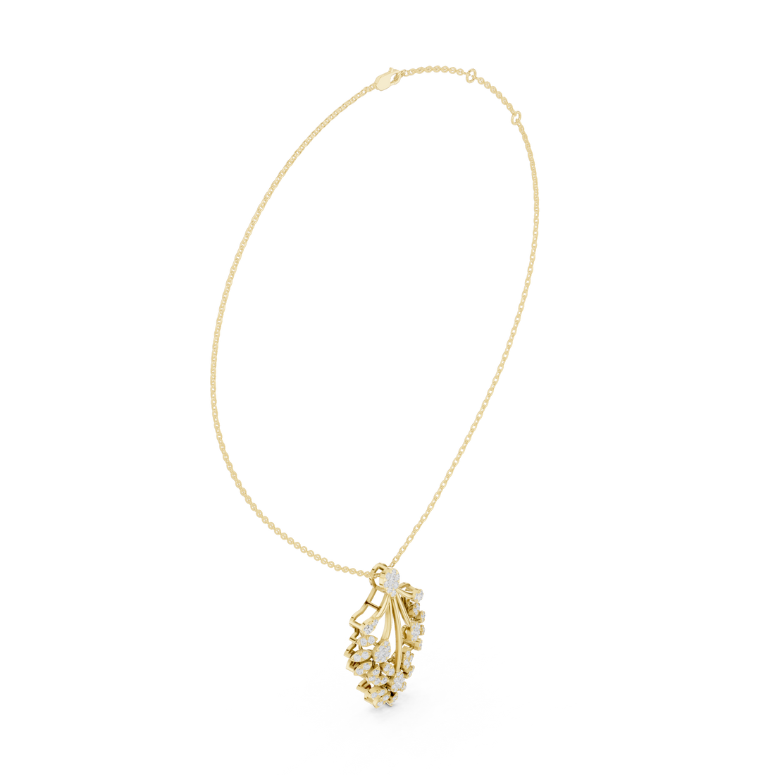 Floral Burst Diamond Pendant | 14K & 18K Gold | IGI Certified