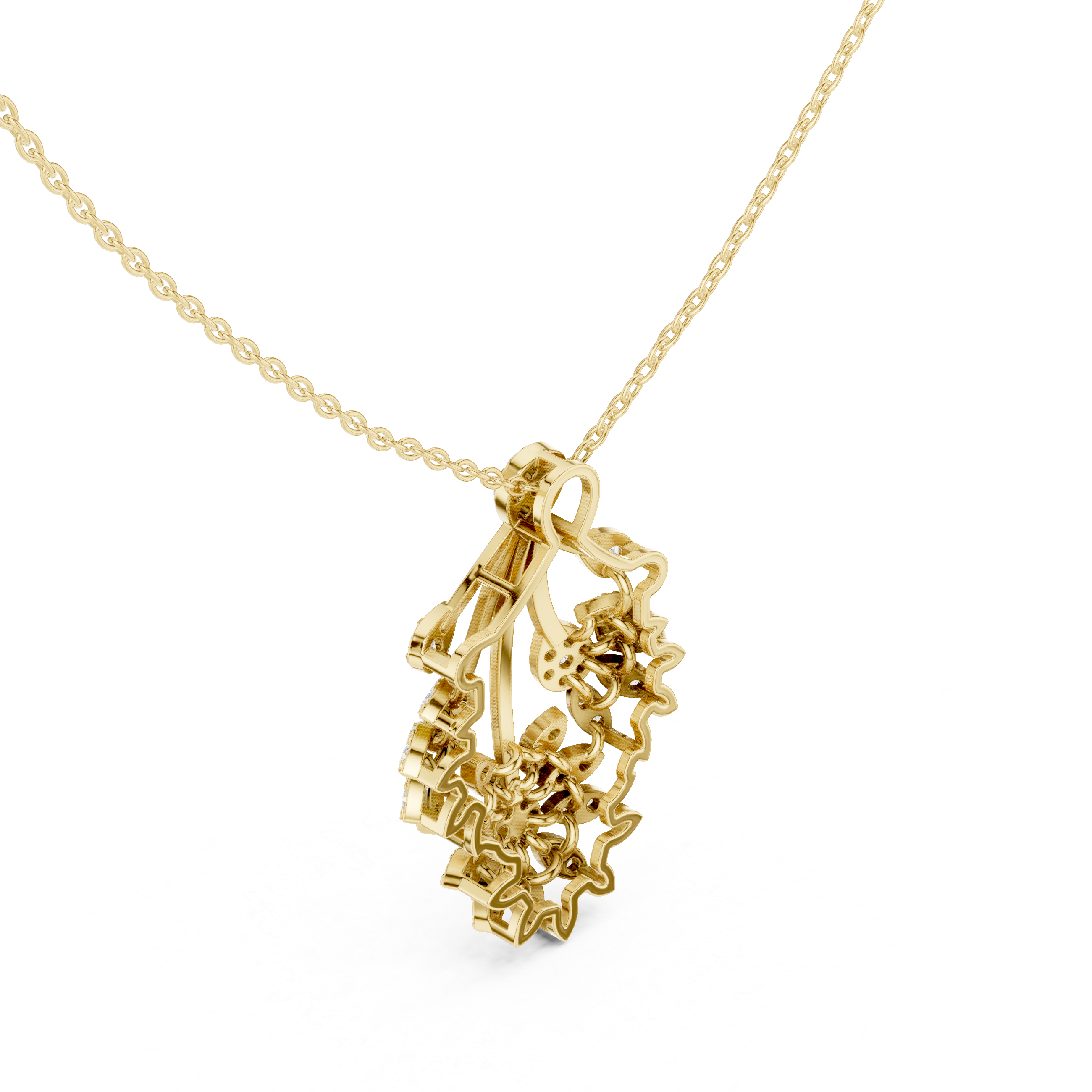 Floral Burst Diamond Pendant | 14K & 18K Gold | IGI Certified