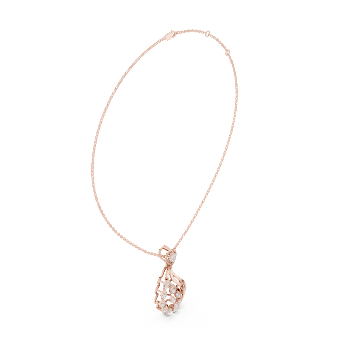 Teardrop Leaf Diamond Pendant | 14K & 18K Gold | IGI Certified