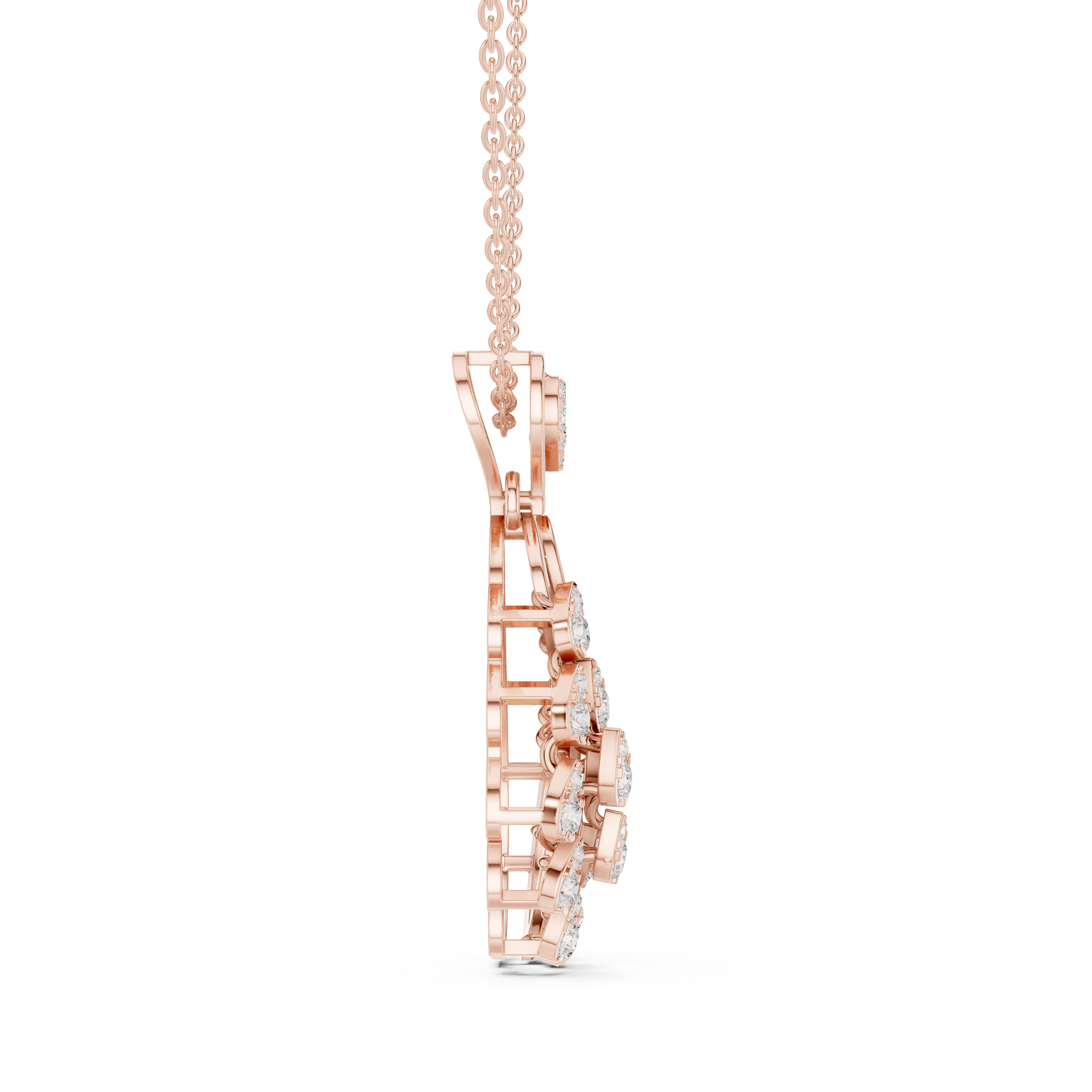 Teardrop Leaf Diamond Pendant | 14K & 18K Gold | IGI Certified