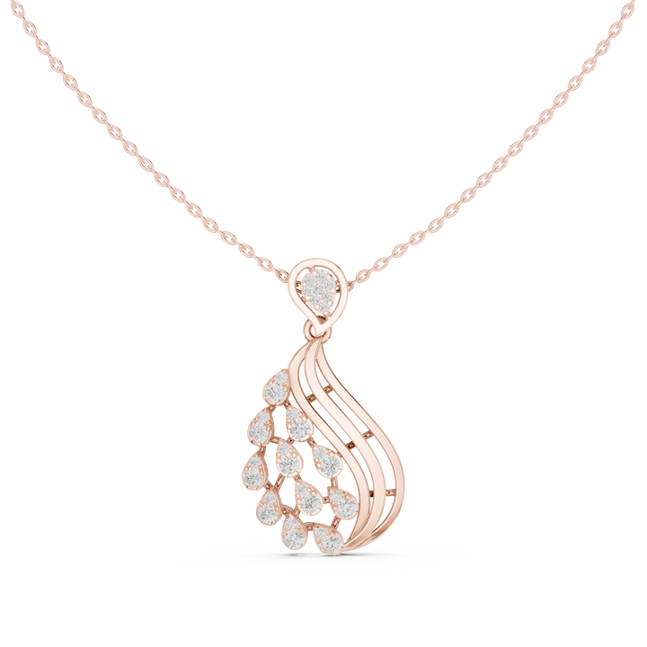 Teardrop Leaf Diamond Pendant | 14K & 18K Gold | IGI Certified