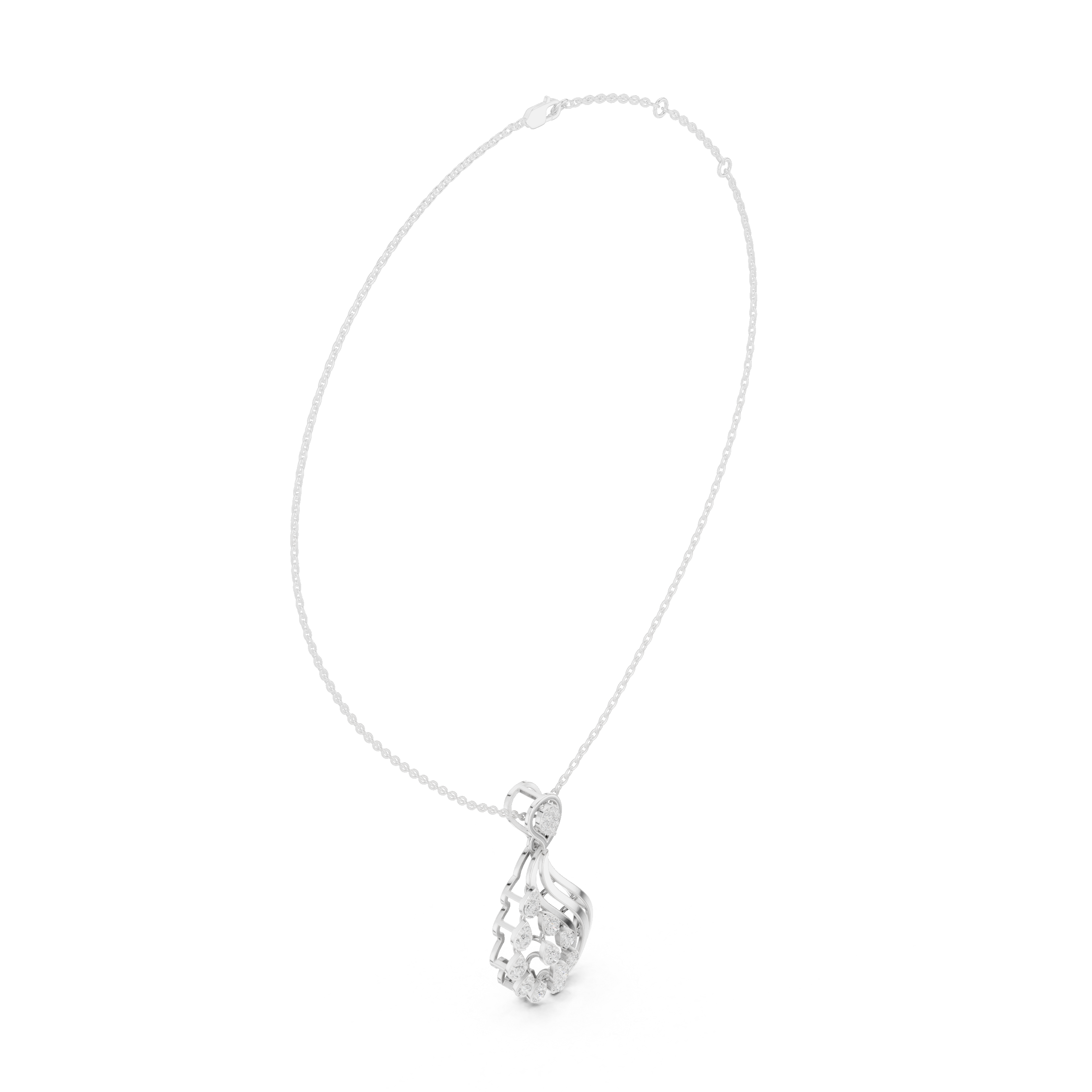 Teardrop Leaf Diamond Pendant | 14K & 18K Gold | IGI Certified