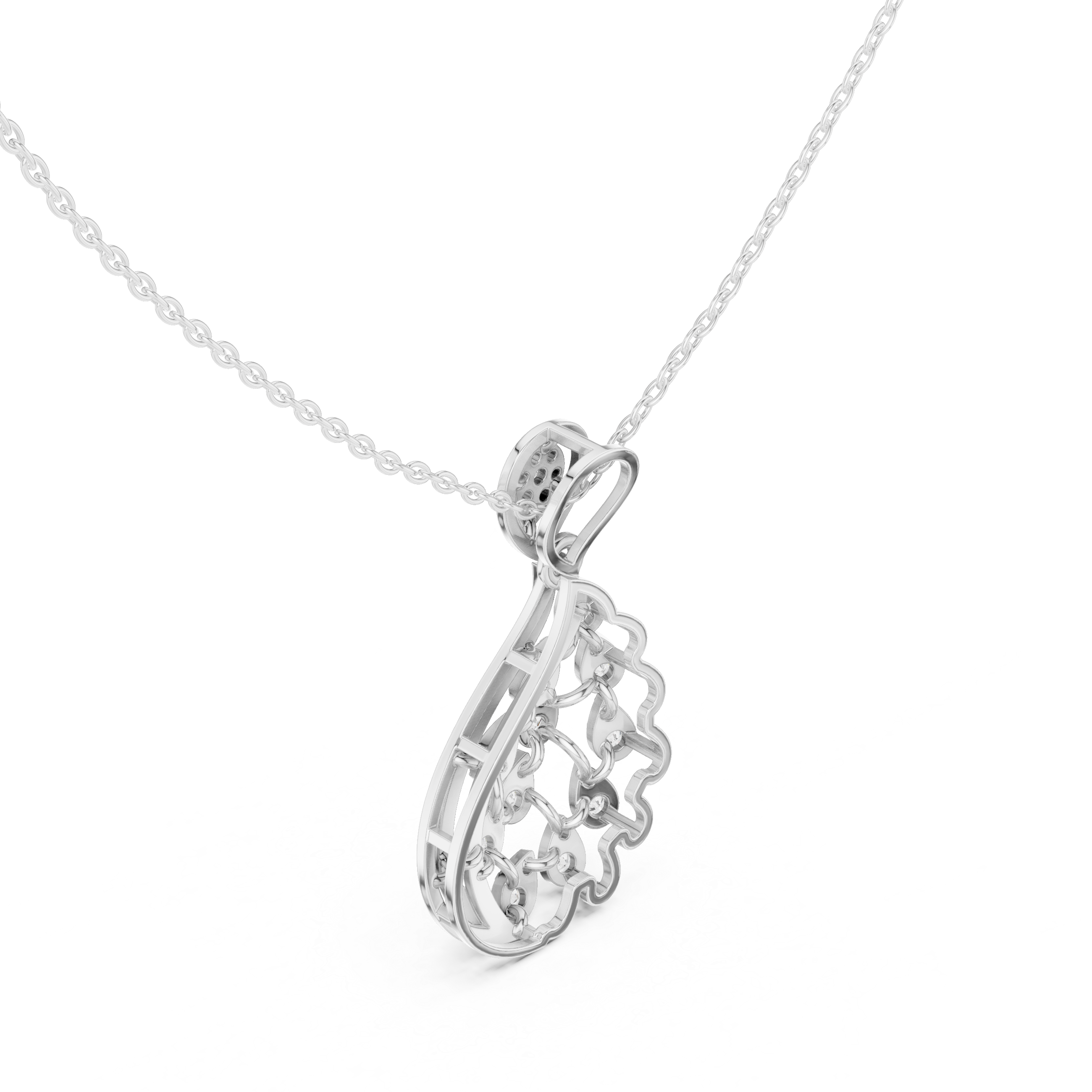 Teardrop Leaf Diamond Pendant | 14K & 18K Gold | IGI Certified