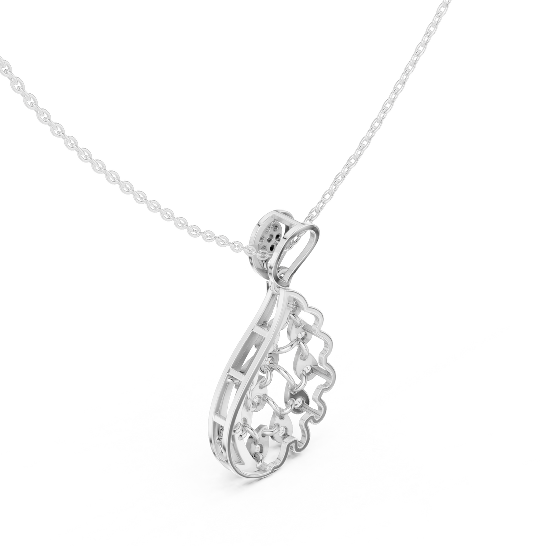 Teardrop Leaf Diamond Pendant | 14K & 18K Gold | IGI Certified