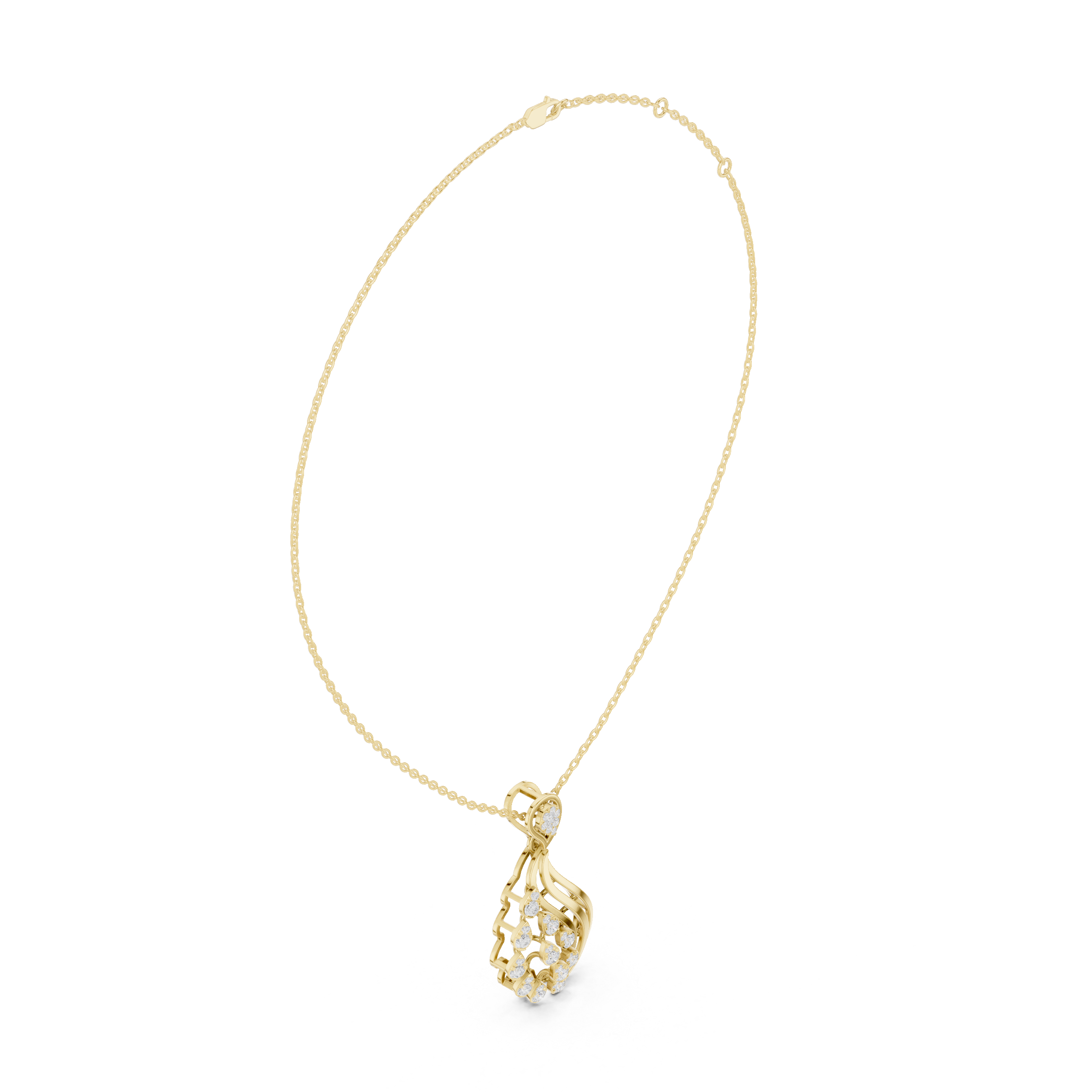 Teardrop Leaf Diamond Pendant | 14K & 18K Gold | IGI Certified