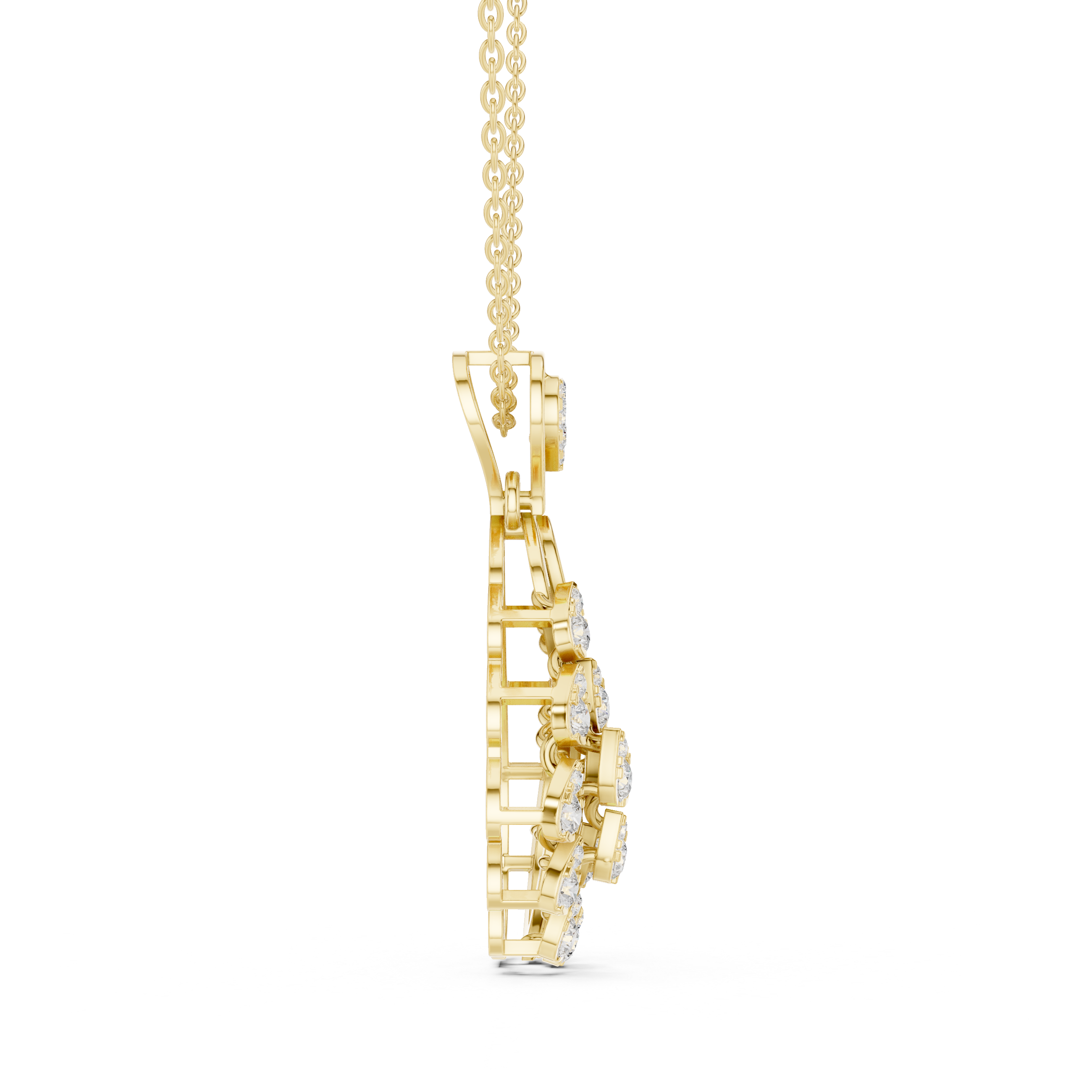 Teardrop Leaf Diamond Pendant | 14K & 18K Gold | IGI Certified