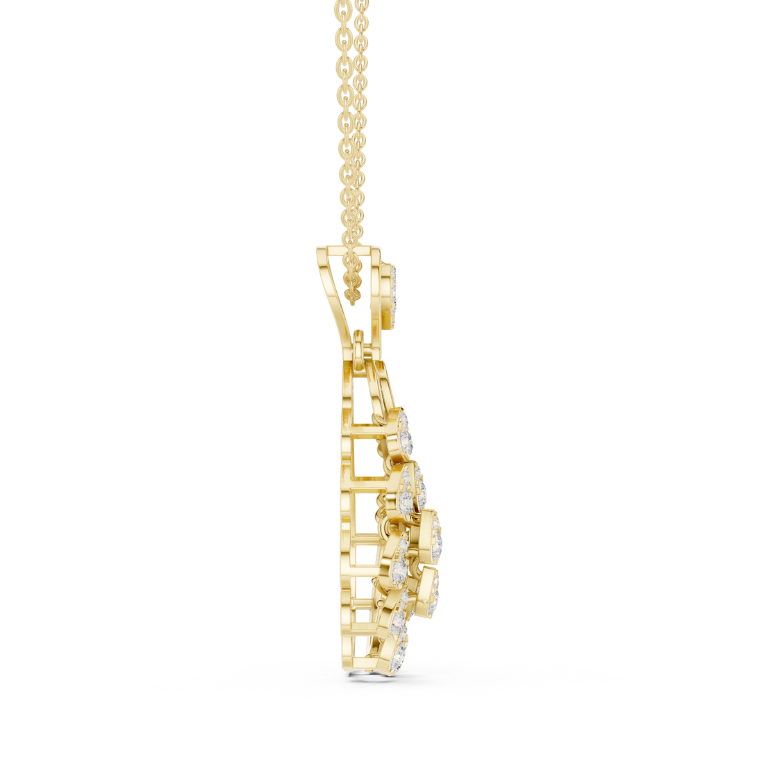 Teardrop Leaf Diamond Pendant | 14K & 18K Gold | IGI Certified