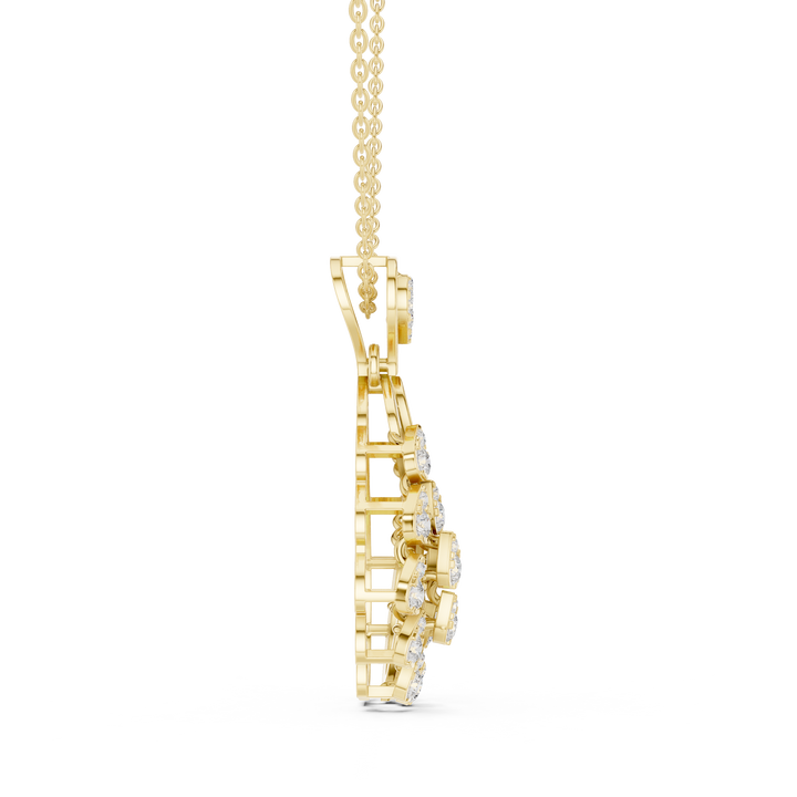 Teardrop Leaf Diamond Pendant | 14K & 18K Gold | IGI Certified