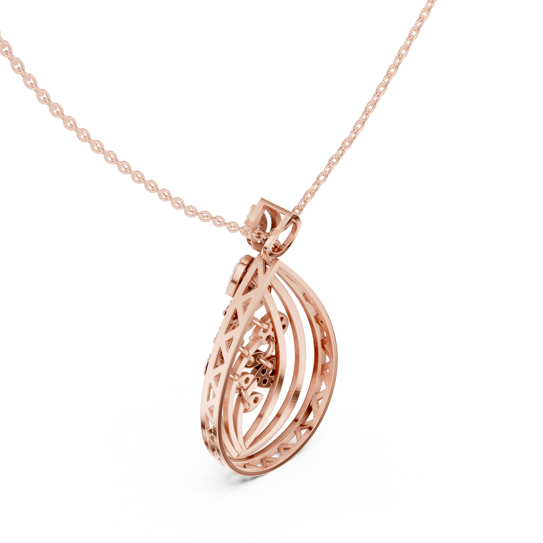 Leafy Teardrop Diamond Pendant | 14K & 18K Gold | IGI Certified