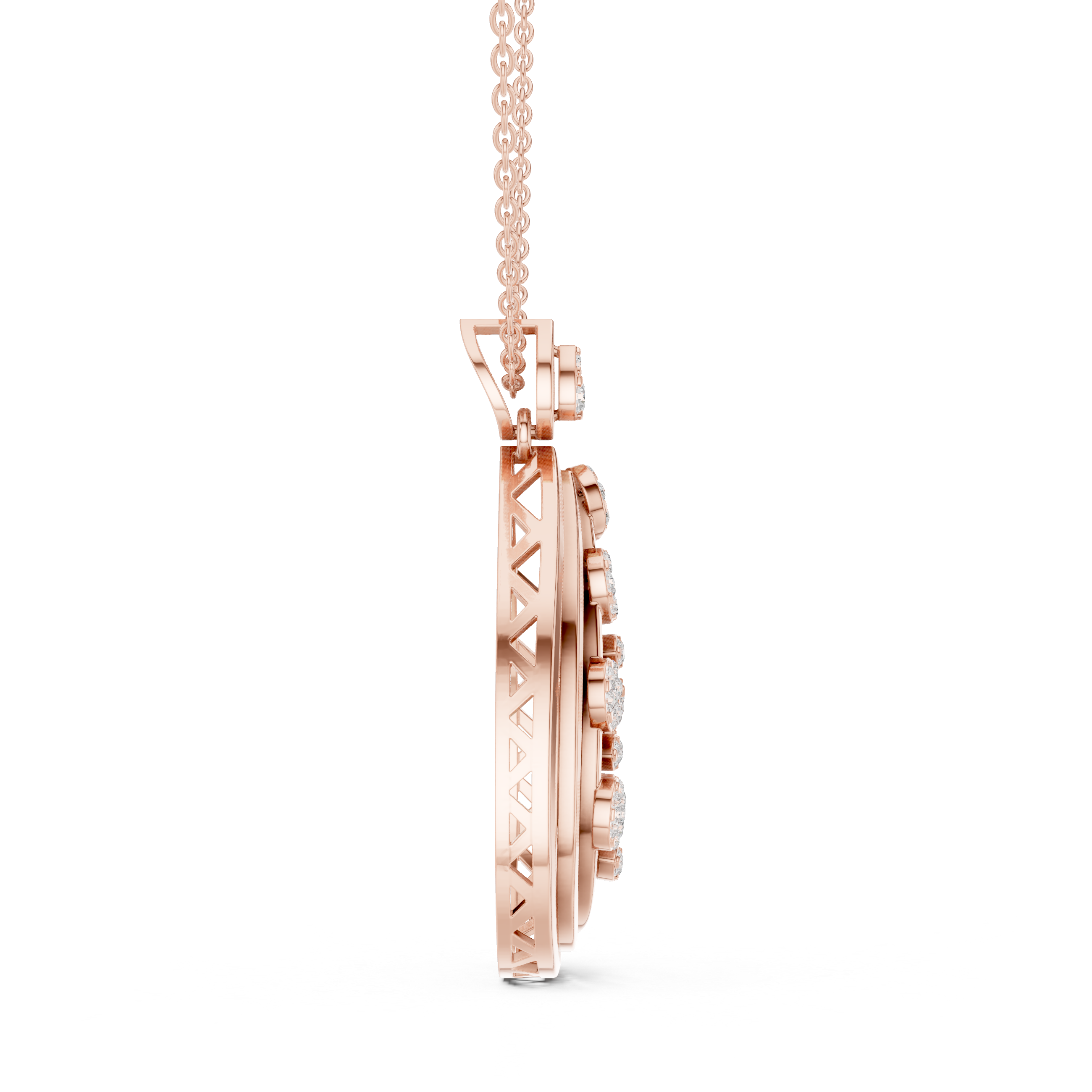 Leafy Teardrop Diamond Pendant | 14K & 18K Gold | IGI Certified