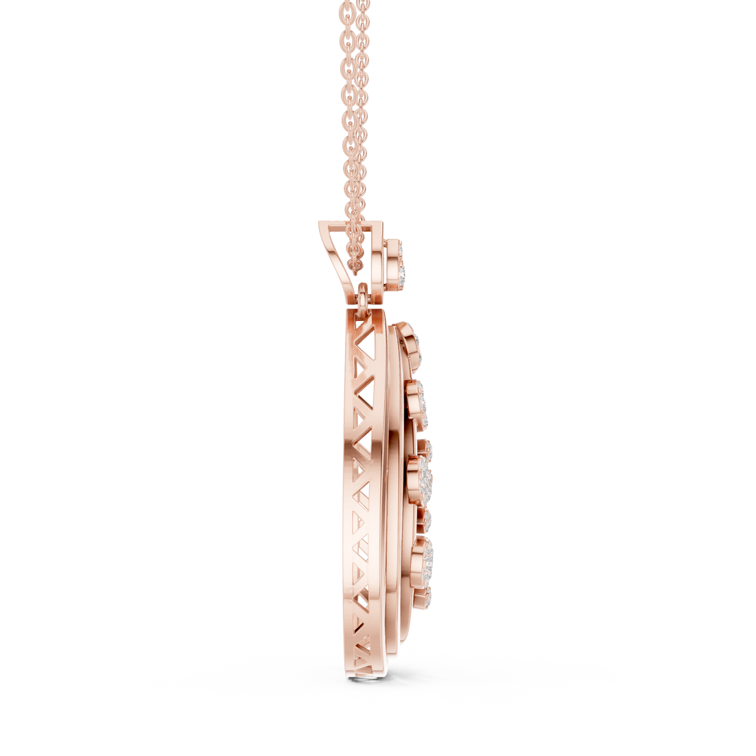 Leafy Teardrop Diamond Pendant | 14K & 18K Gold | IGI Certified