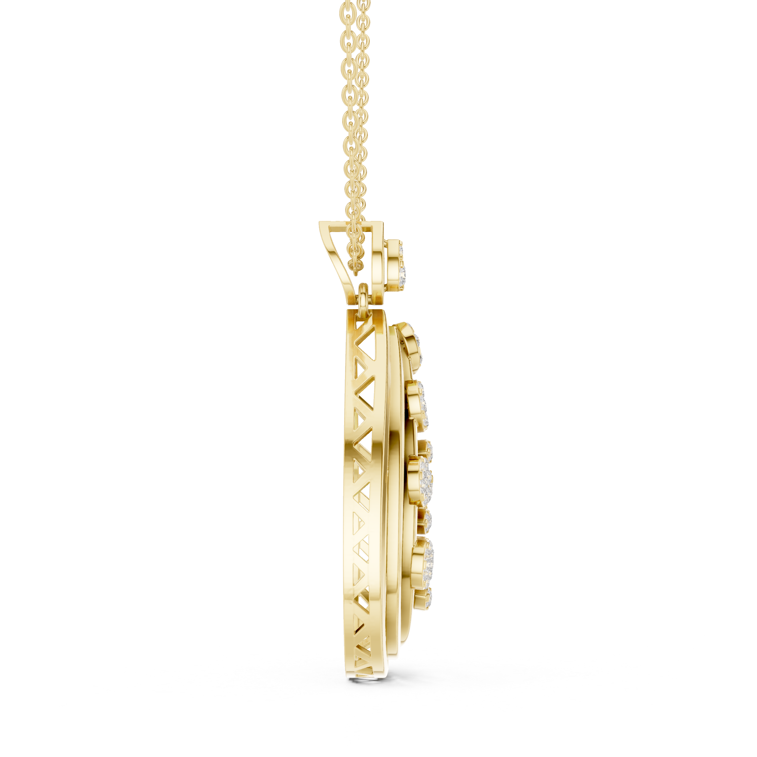 Leafy Teardrop Diamond Pendant | 14K & 18K Gold | IGI Certified