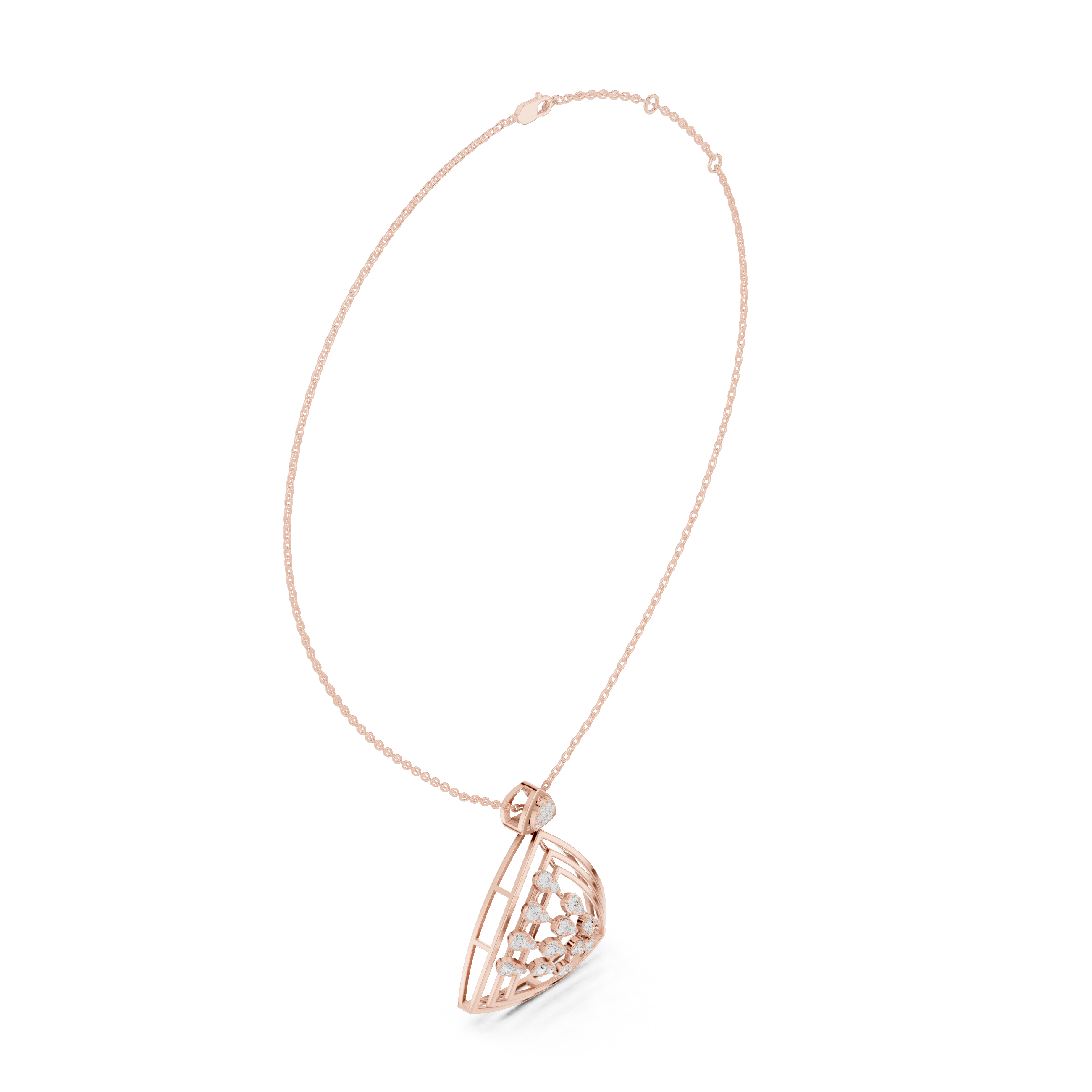 Geometric Floral Diamond Pendant | 14K & 18K Gold | IGI Certified