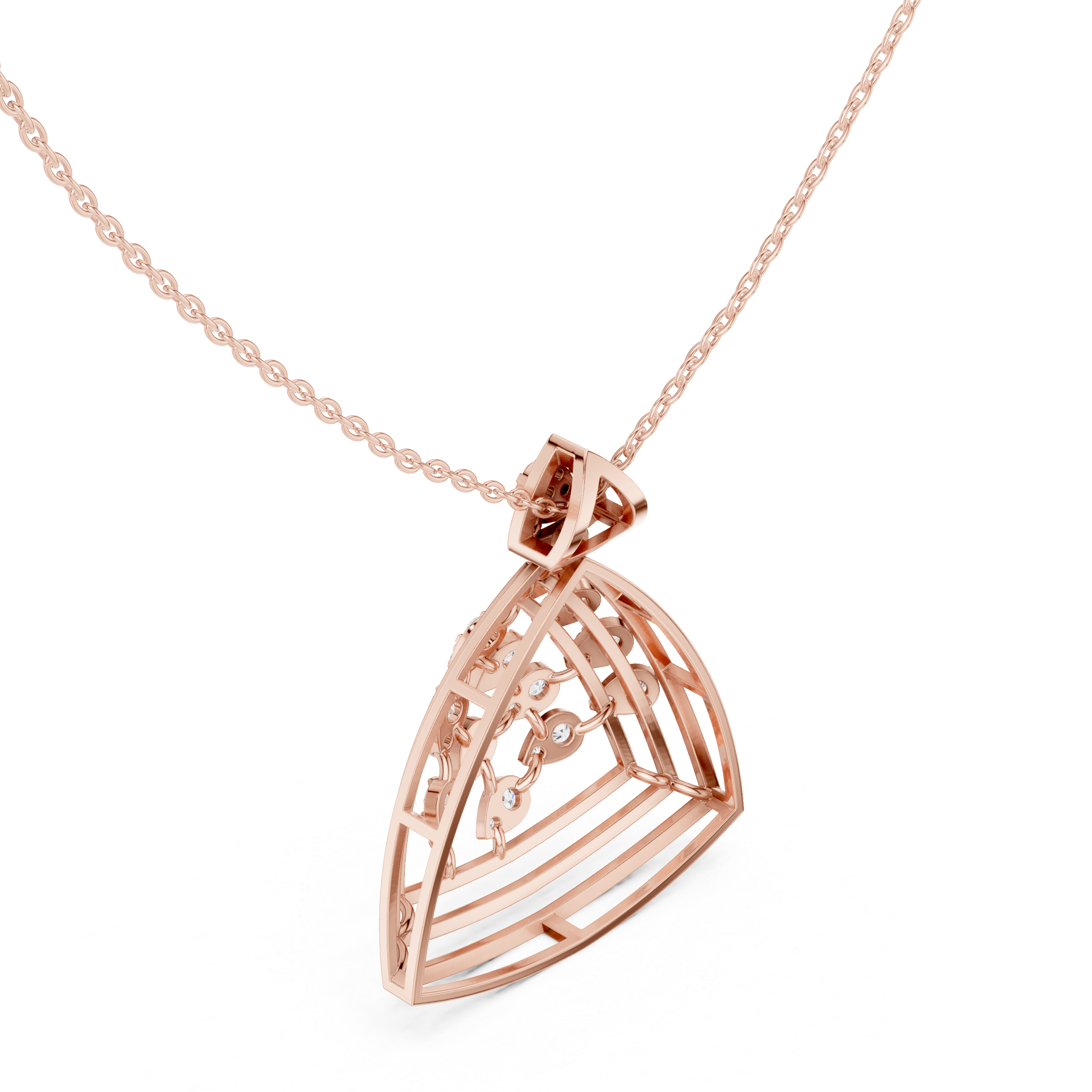 Geometric Floral Diamond Pendant | 14K & 18K Gold | IGI Certified