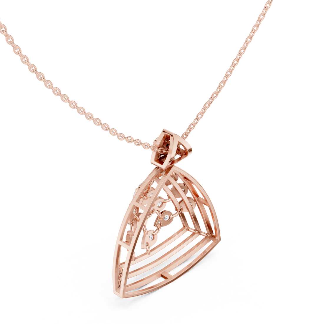 Geometric Floral Diamond Pendant | 14K & 18K Gold | IGI Certified