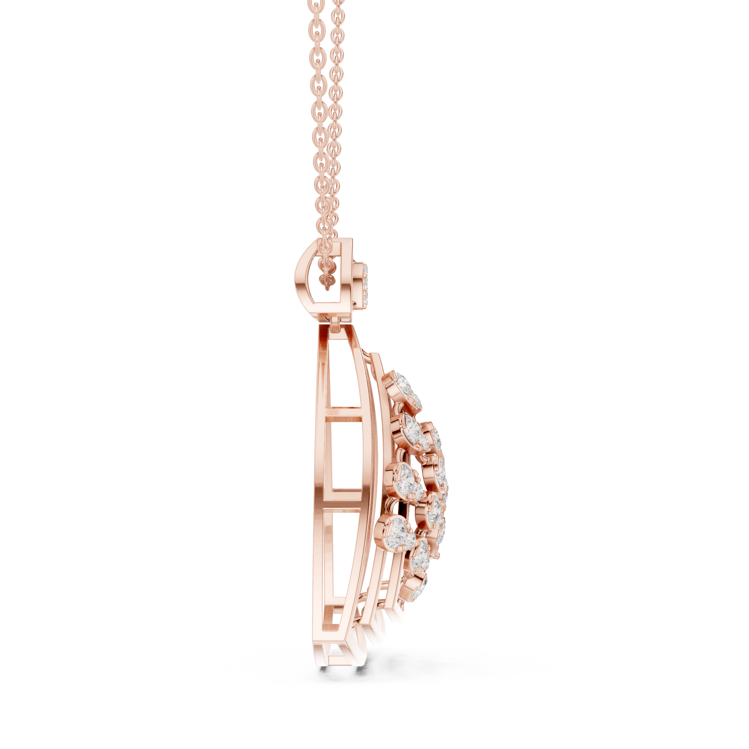 Geometric Floral Diamond Pendant | 14K & 18K Gold | IGI Certified