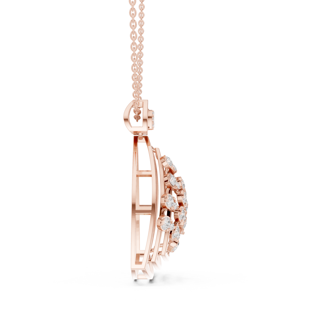 Geometric Floral Diamond Pendant | 14K & 18K Gold | IGI Certified