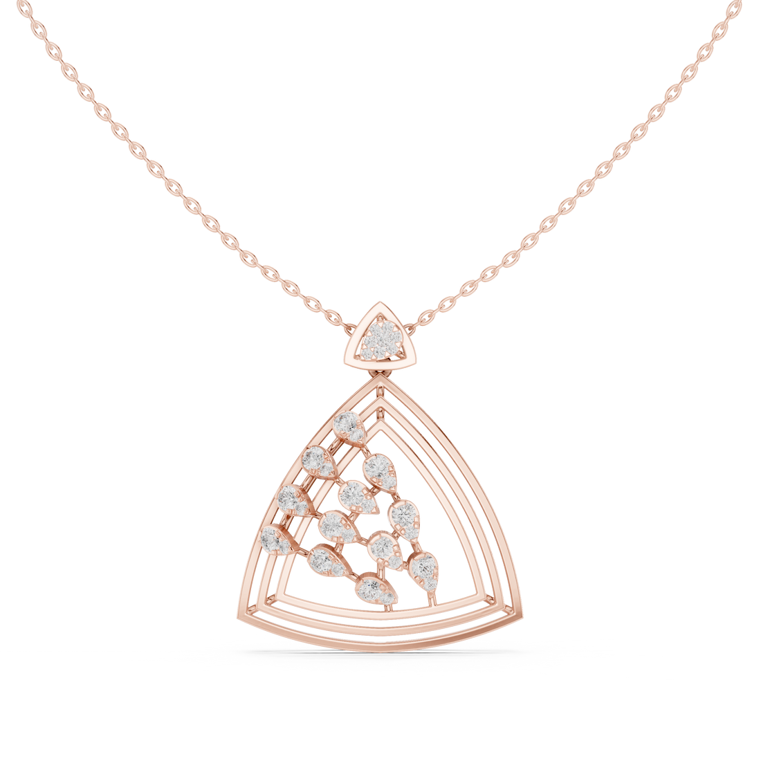Geometric Floral Diamond Pendant | 14K & 18K Gold | IGI Certified