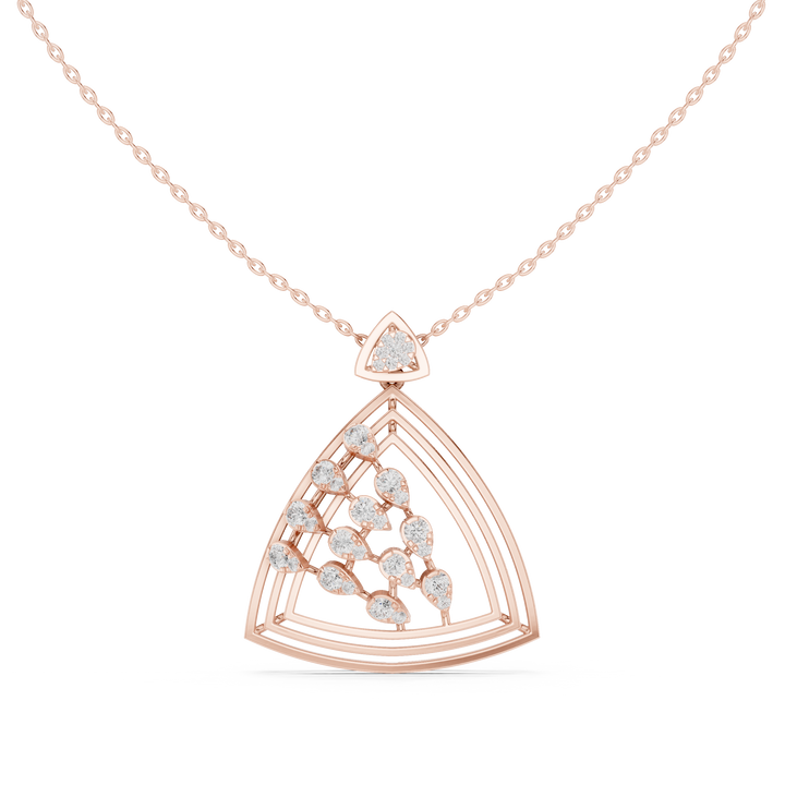 Geometric Floral Diamond Pendant | 14K & 18K Gold | IGI Certified