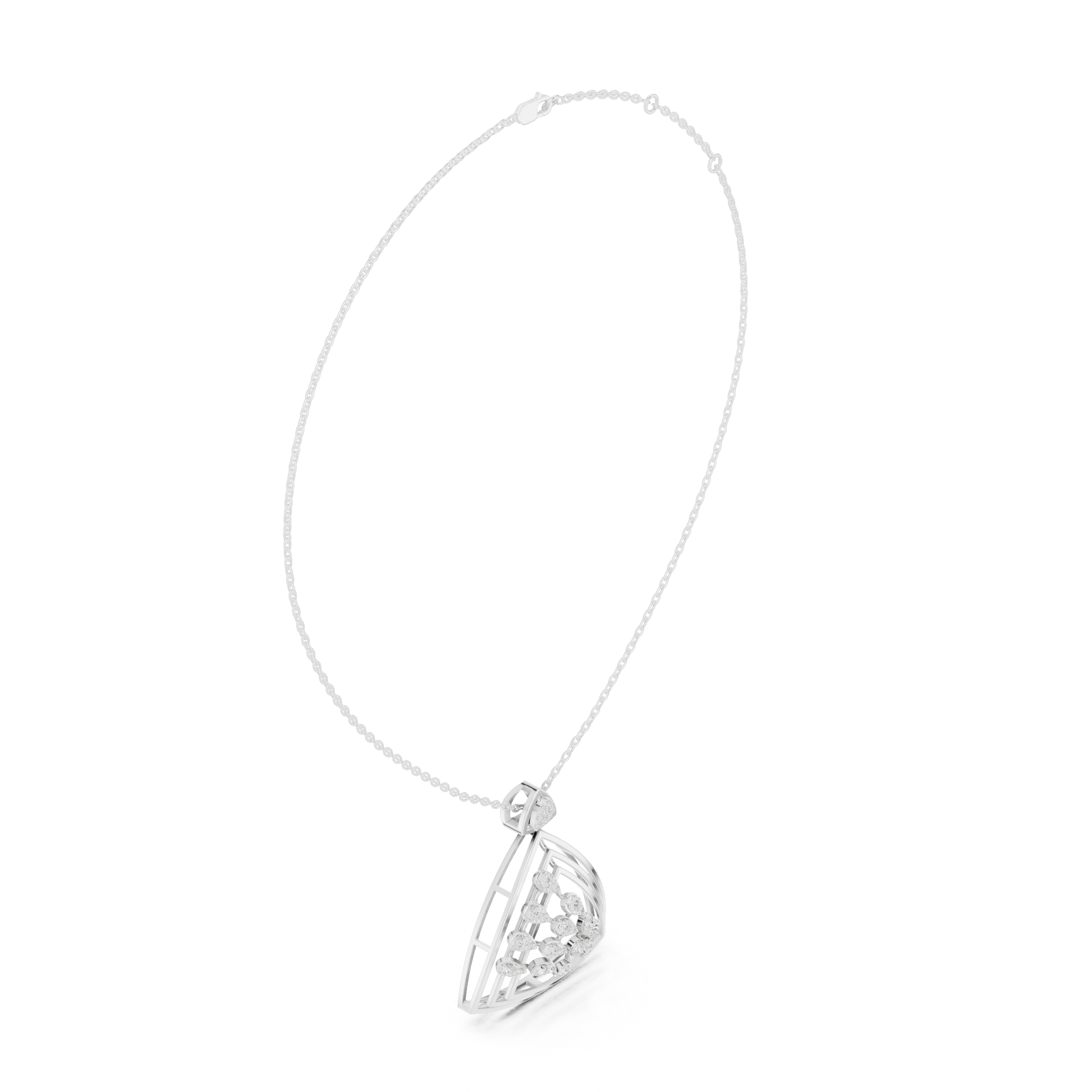 Geometric Floral Diamond Pendant | 14K & 18K Gold | IGI Certified