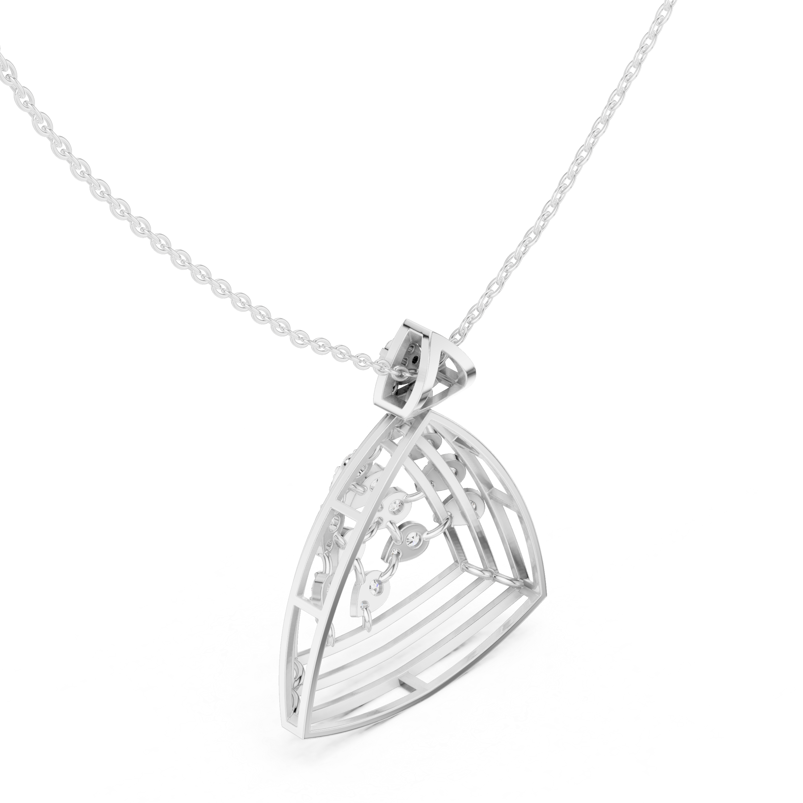 Geometric Floral Diamond Pendant | 14K & 18K Gold | IGI Certified