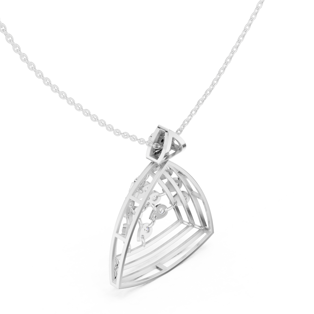 Geometric Floral Diamond Pendant | 14K & 18K Gold | IGI Certified