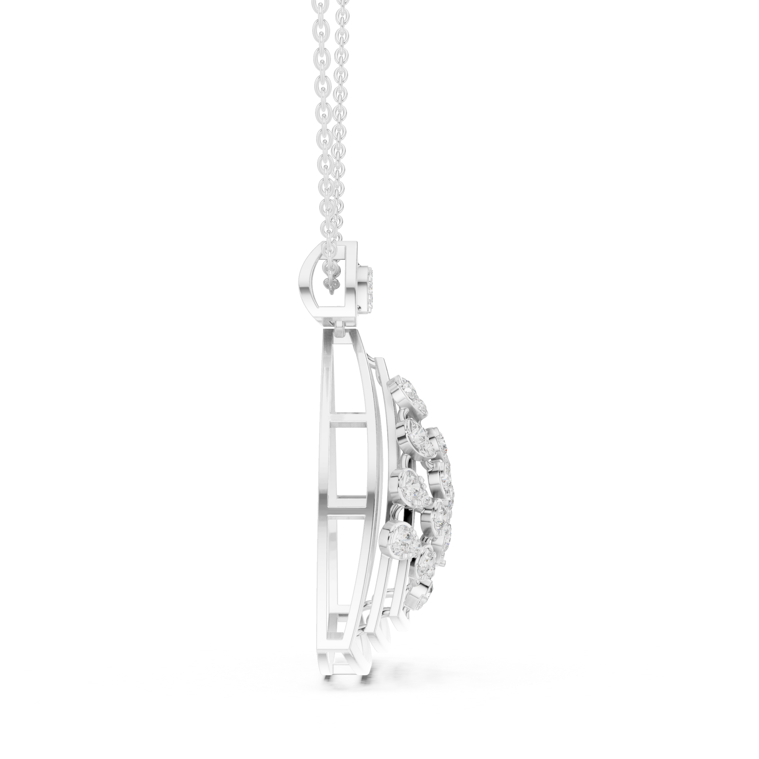 Geometric Floral Diamond Pendant | 14K & 18K Gold | IGI Certified