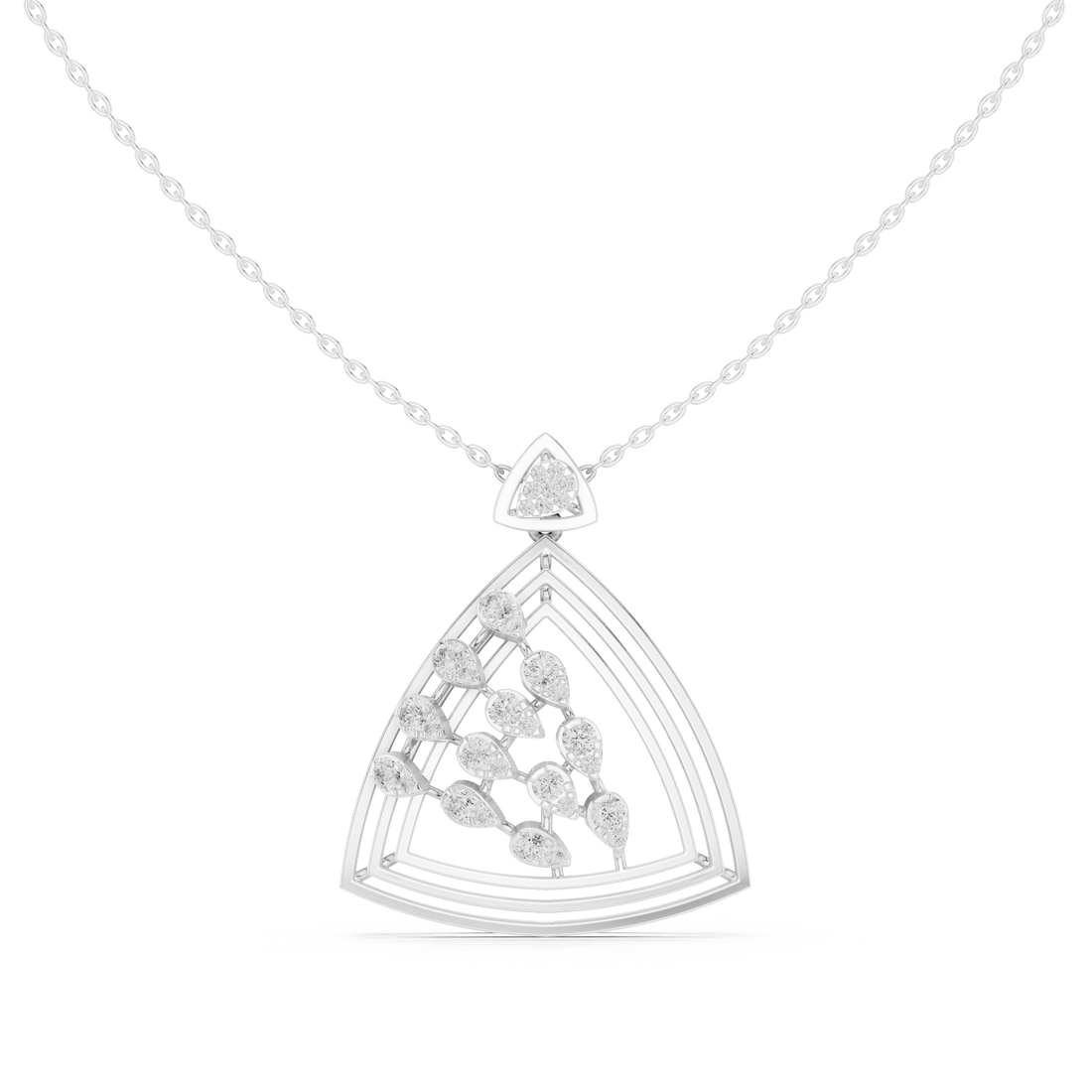 Geometric Floral Diamond Pendant | 14K & 18K Gold | IGI Certified