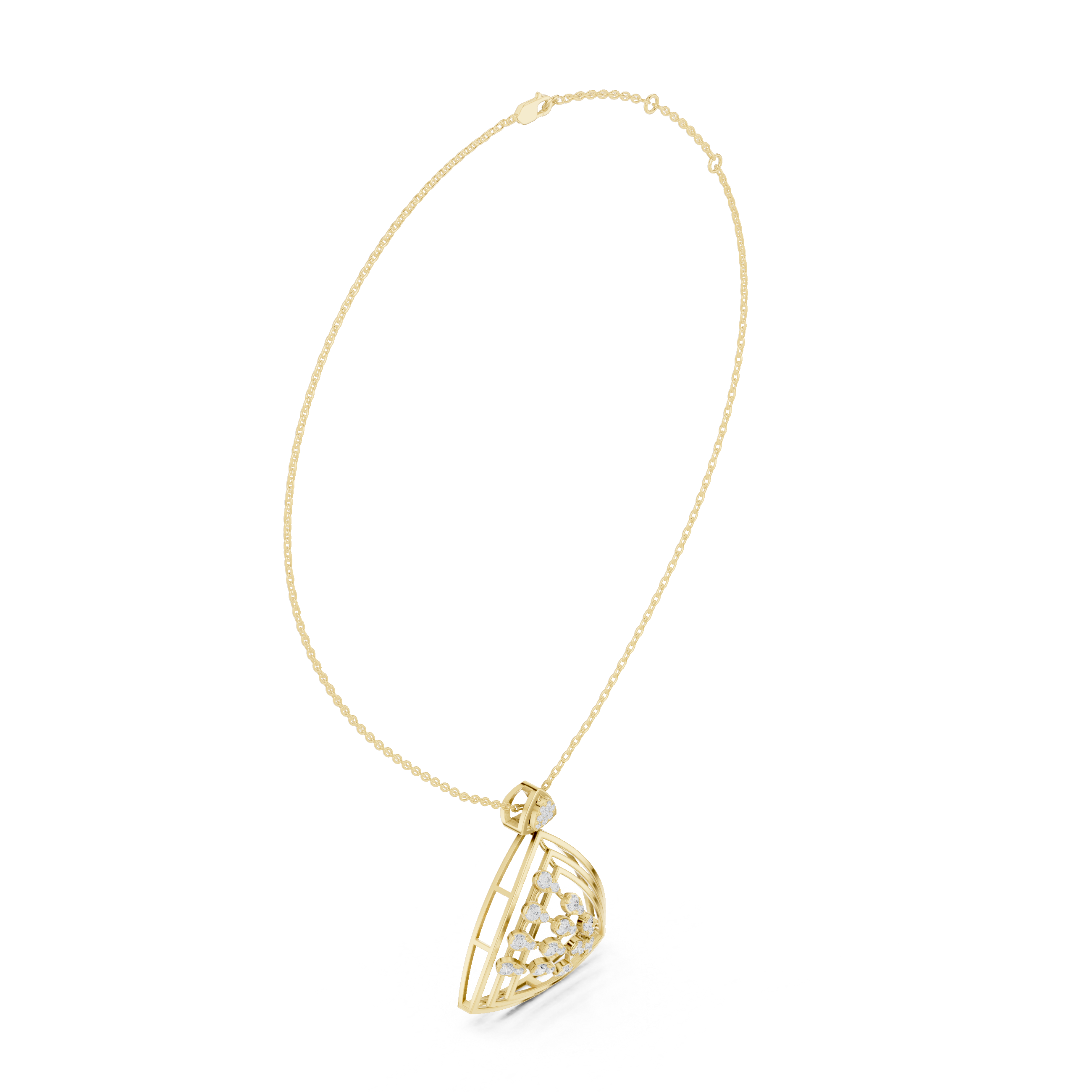 Geometric Floral Diamond Pendant | 14K & 18K Gold | IGI Certified