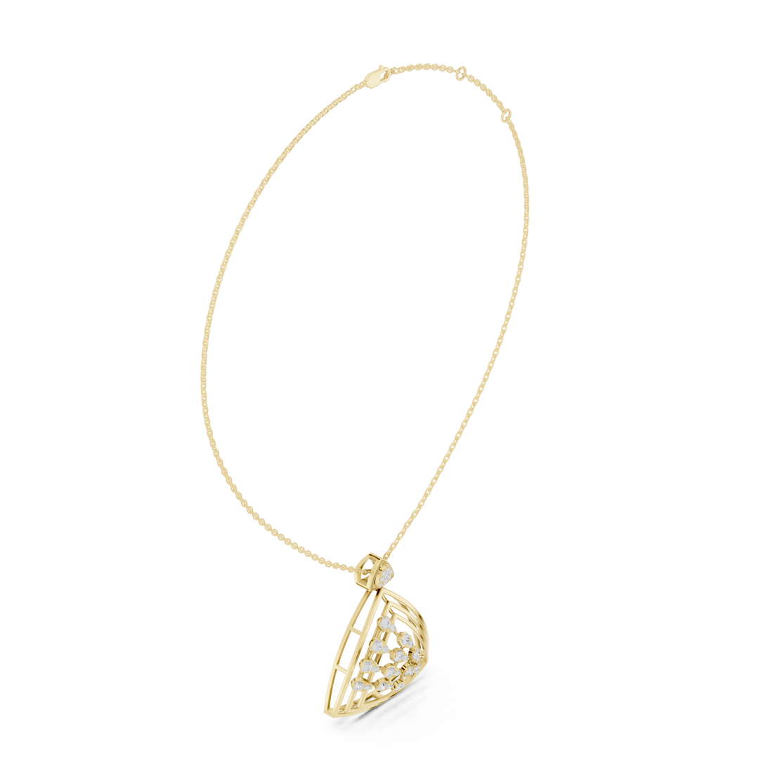 Geometric Floral Diamond Pendant | 14K & 18K Gold | IGI Certified