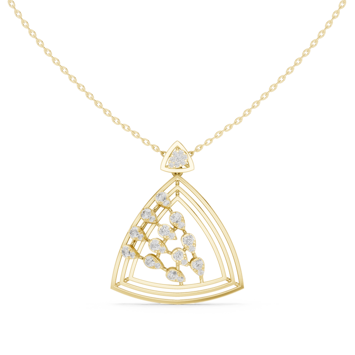 Geometric Floral Diamond Pendant | 14K & 18K Gold | IGI Certified