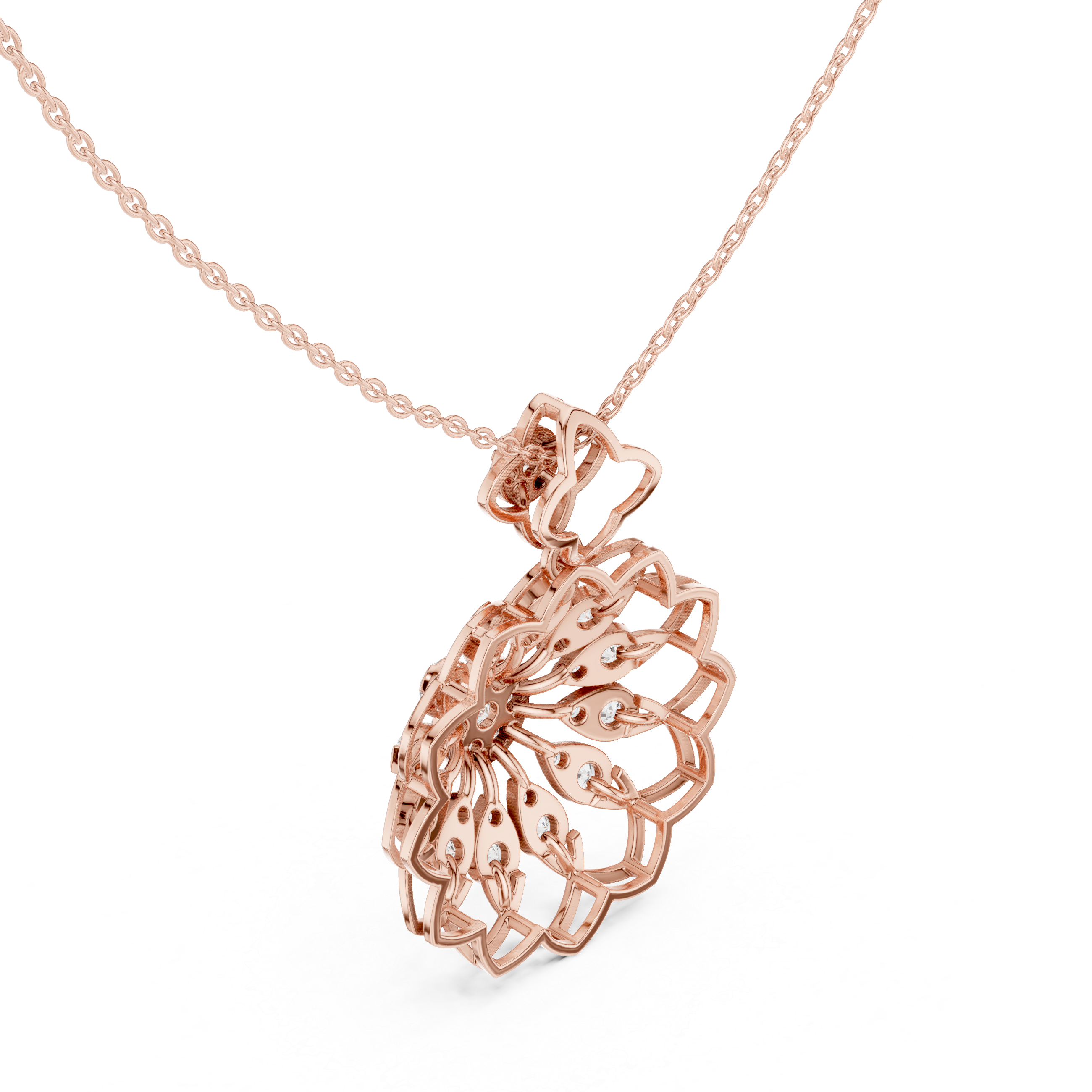 Floral Bloom Diamond Pendant | 14K & 18K Gold | IGI Certified