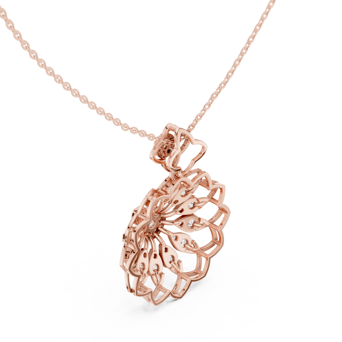 Floral Bloom Diamond Pendant | 14K & 18K Gold | IGI Certified