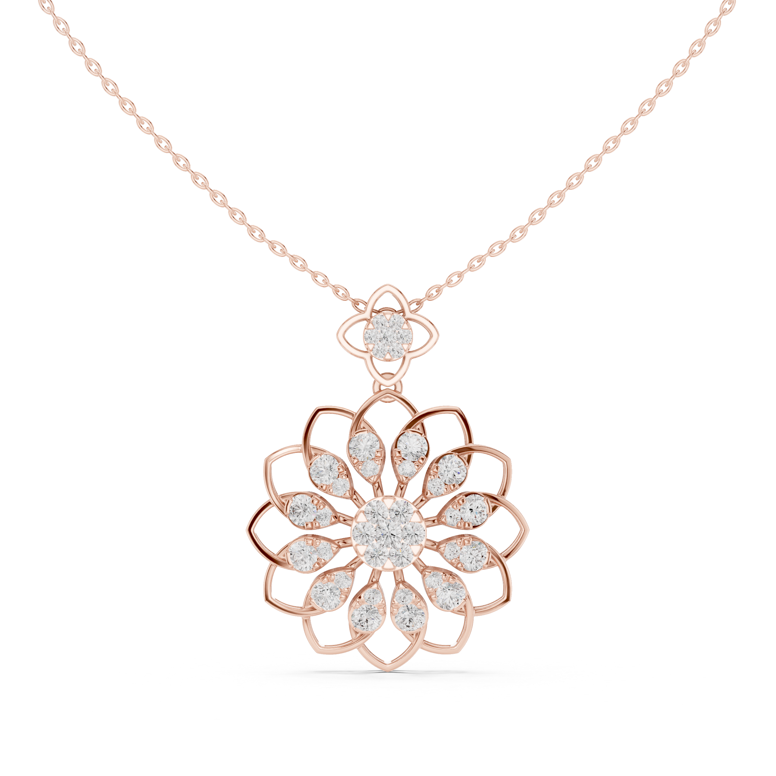 Floral Bloom Diamond Pendant | 14K & 18K Gold | IGI Certified