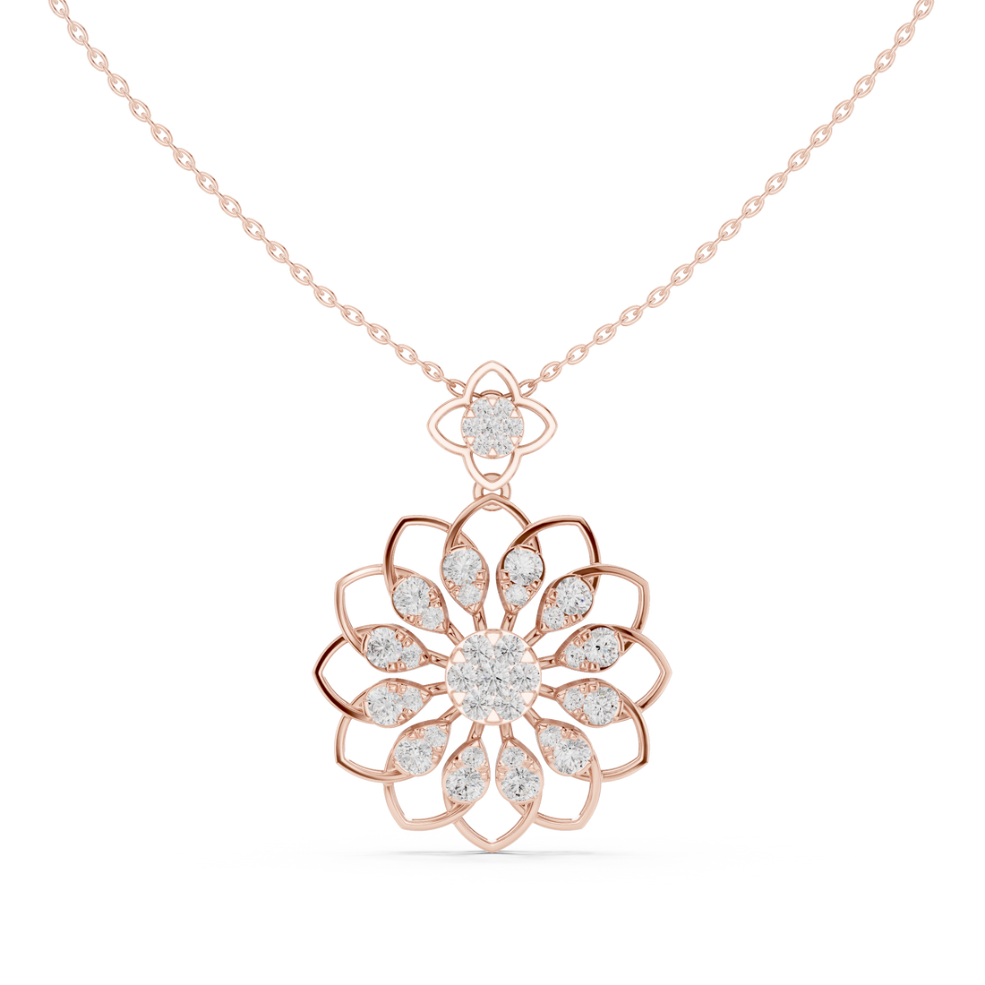 Floral Bloom Diamond Pendant | 14K & 18K Gold | IGI Certified