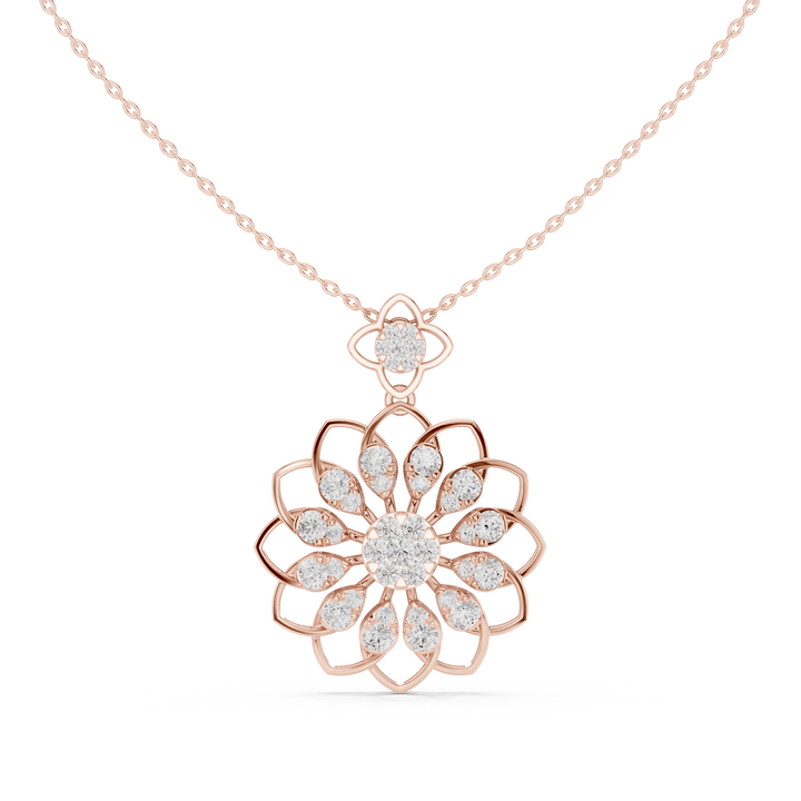 Floral Bloom Diamond Pendant | 14K & 18K Gold | IGI Certified