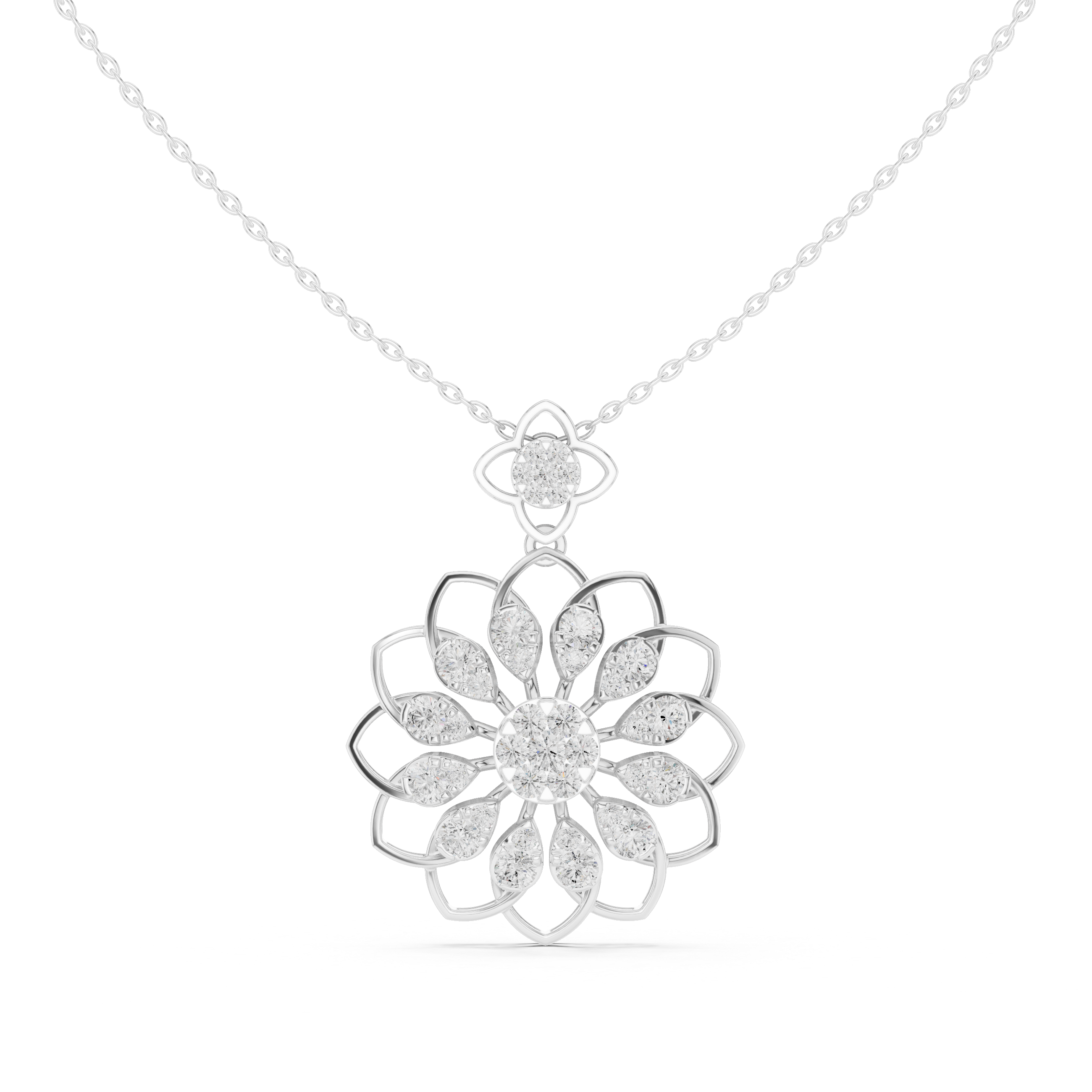 Floral Bloom Diamond Pendant | 14K & 18K Gold | IGI Certified