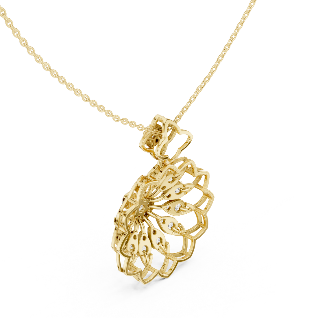 Floral Bloom Diamond Pendant | 14K & 18K Gold | IGI Certified