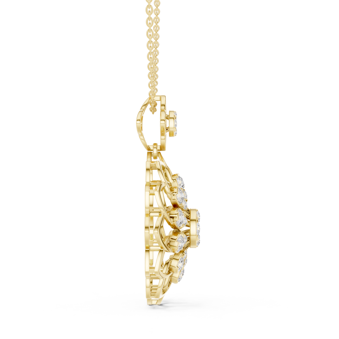 Floral Bloom Diamond Pendant | 14K & 18K Gold | IGI Certified