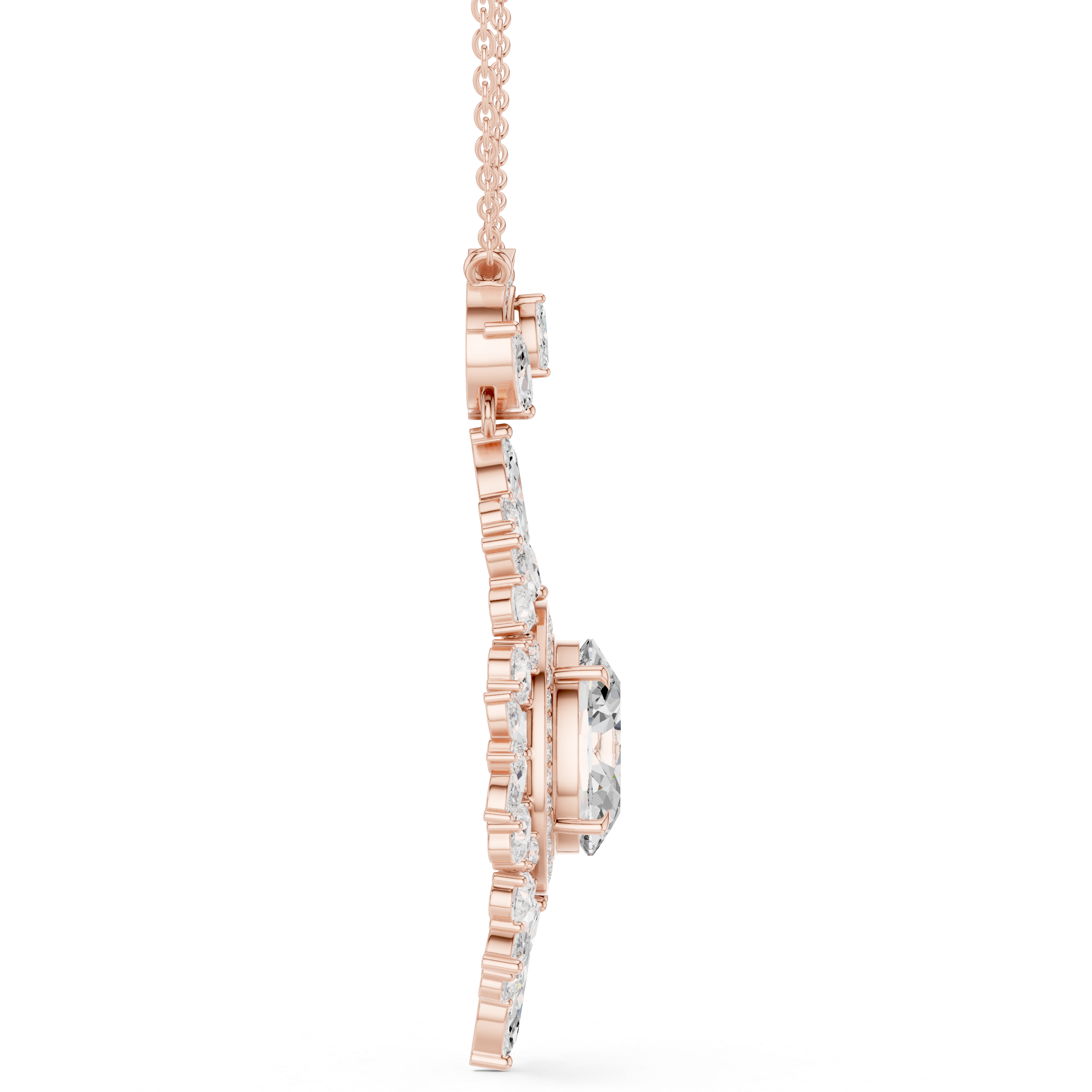 Oval Halo Cluster Diamond Pendant | 14K & 18K Gold | IGI Certified