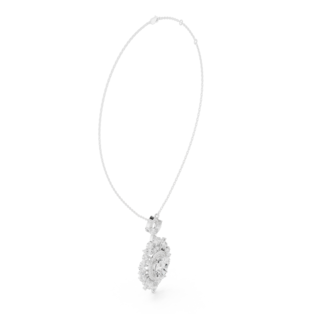 Oval Halo Cluster Diamond Pendant | 14K & 18K Gold | IGI Certified