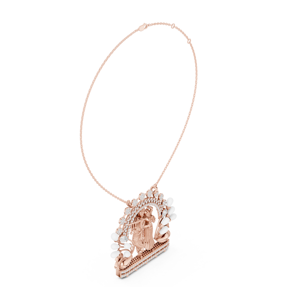 Radha Krishna Lab Grown Diamond Pendant – 14K/18K Gold | Kiashaa Jewellery