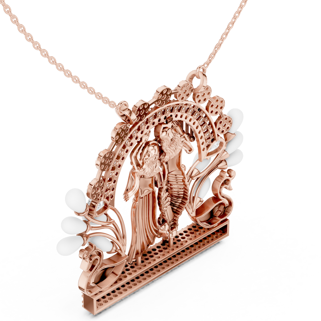 Radha Krishna Lab Grown Diamond Pendant – 14K/18K Gold | Kiashaa Jewellery