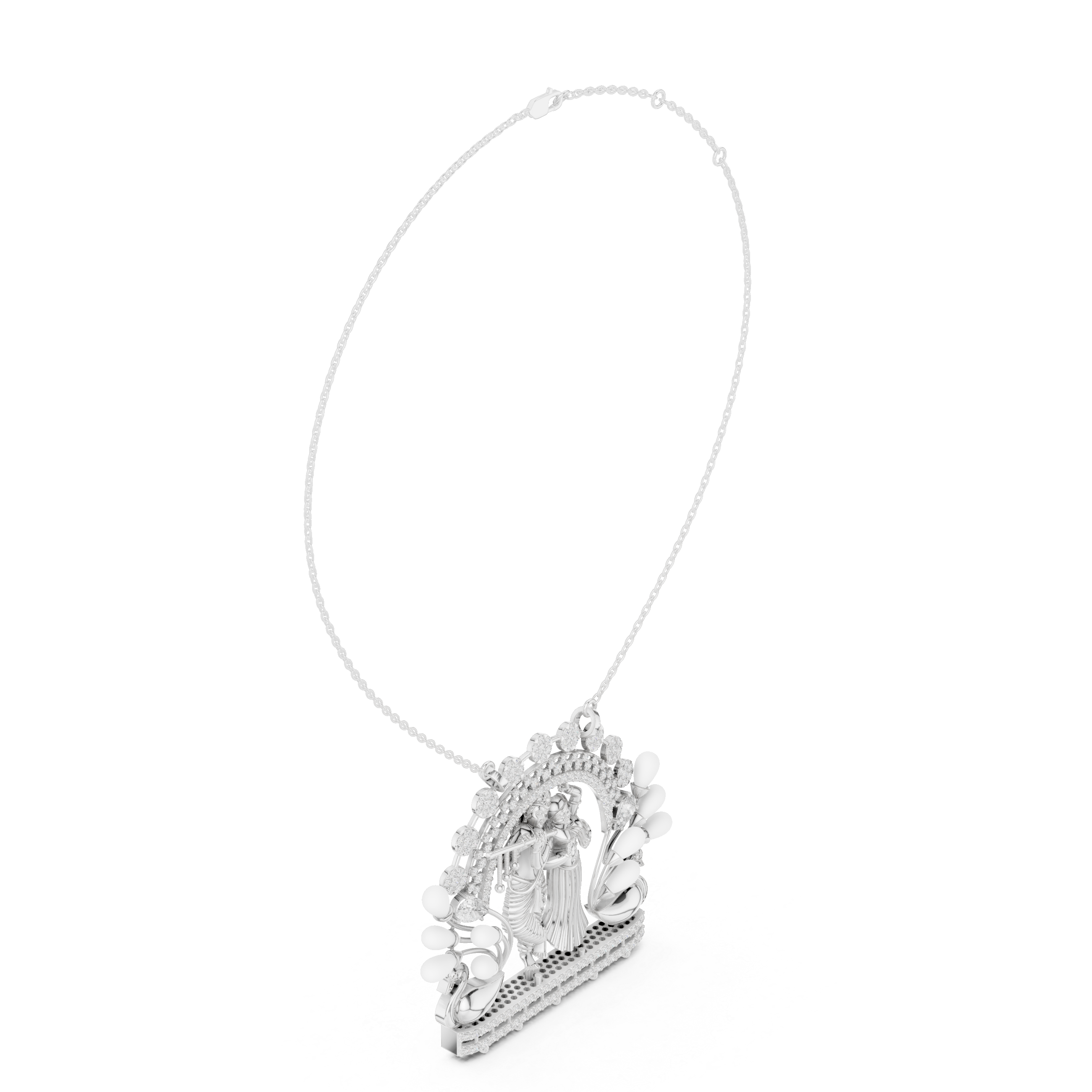 Radha Krishna Lab Grown Diamond Pendant – 14K/18K Gold | Kiashaa Jewellery