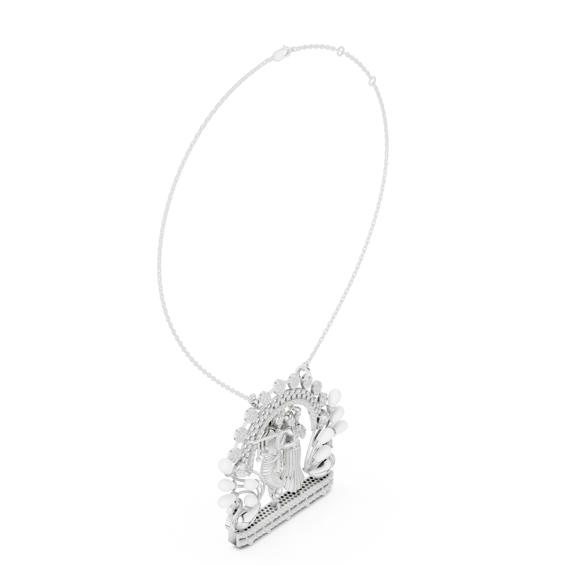 Radha Krishna Lab Grown Diamond Pendant – 14K/18K Gold | Kiashaa Jewellery