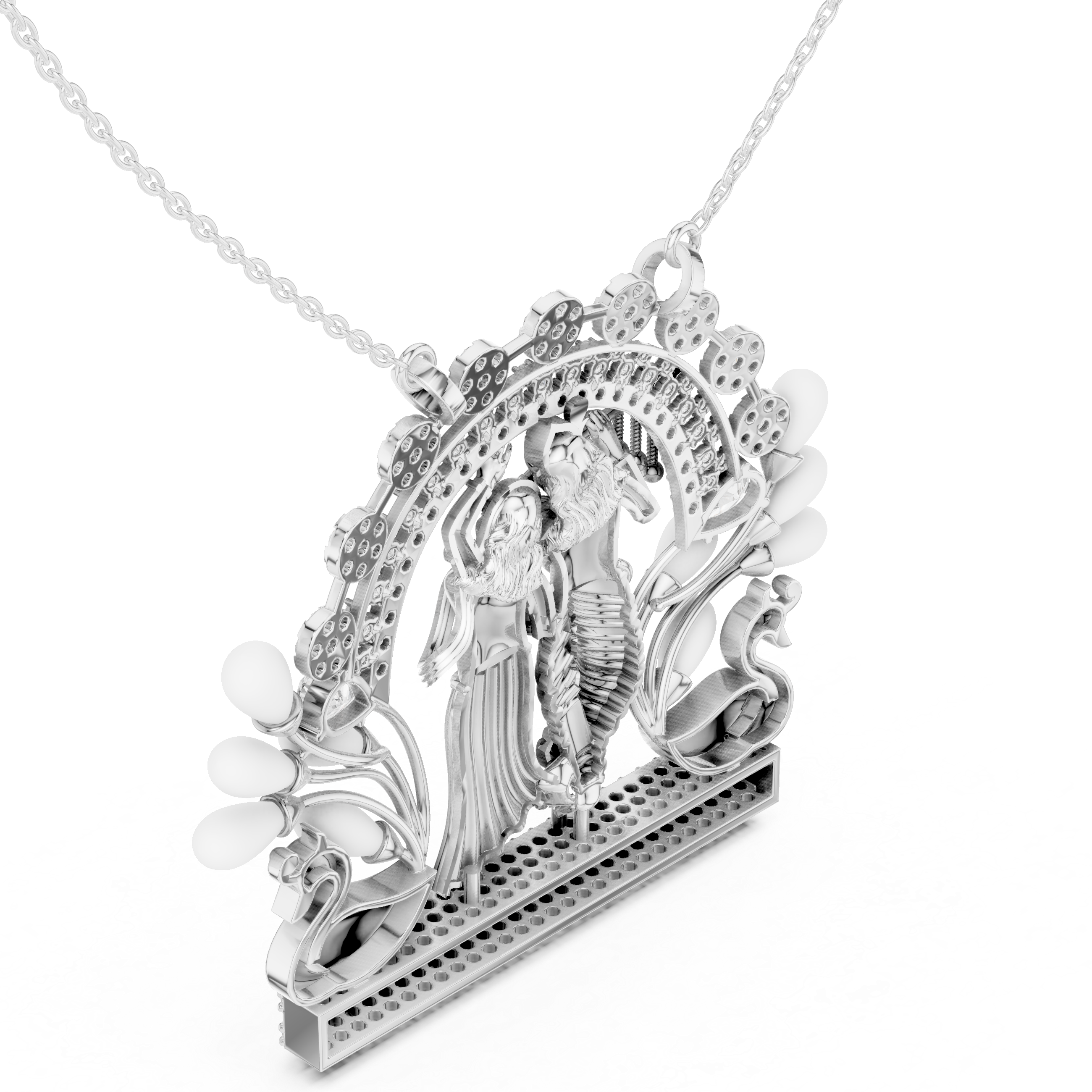 Radha Krishna Lab Grown Diamond Pendant – 14K/18K Gold | Kiashaa Jewellery